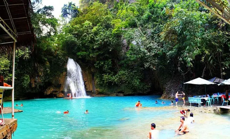 People Swimming in Kawasan Falls