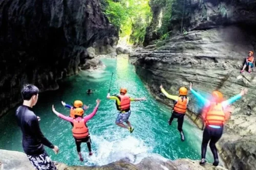 Oslob Whale Shark Snorkeling + Badian Canyoneering in Kawasan Falls Tour Package